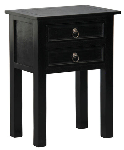 Elliot 2 Drawer Lamp Table (Black)