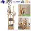 Clothes Garment Coat Rack Stand Bamboo Hanger Bag Hat Hook Holder Tree Shelf AU