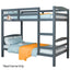 KINGSTON SLUMBER Single Bunk Bed Frame, Solid Pine 2-in-1 Modular Design, Converts to 2 Single Beds, For Kids, Grey