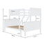 Kingston Slumber Triple Wooden Single Over Double Bunk Bed Frame for Kids, Convertible Design, White