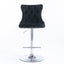 2x Height Adjustable Swivel Bar Stool Velvet Studs Barstool with Footrest and Chromed Base- Black