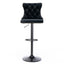 4x Height Adjustable Swivel Bar Stool Velvet Nailhead Barstool with Footrest