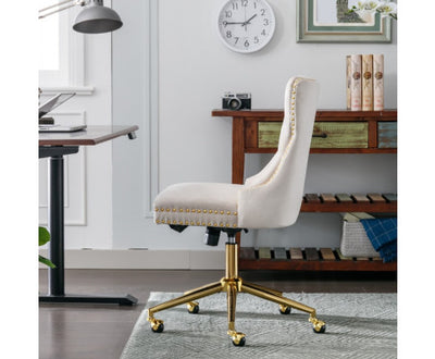 Velvet Home Office Chair- Beige