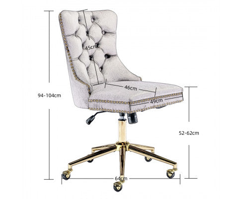 Velvet Home Office Chair- Beige