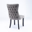 8x Velvet Upholstered Dining Chairs Tufted Wingback Side Chair with Studs Trim Solid Wood Legs for Kitchen