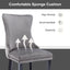 8x Velvet Upholstered Dining Chairs Tufted Wingback Side Chair with Studs Trim Solid Wood Legs for Kitchen