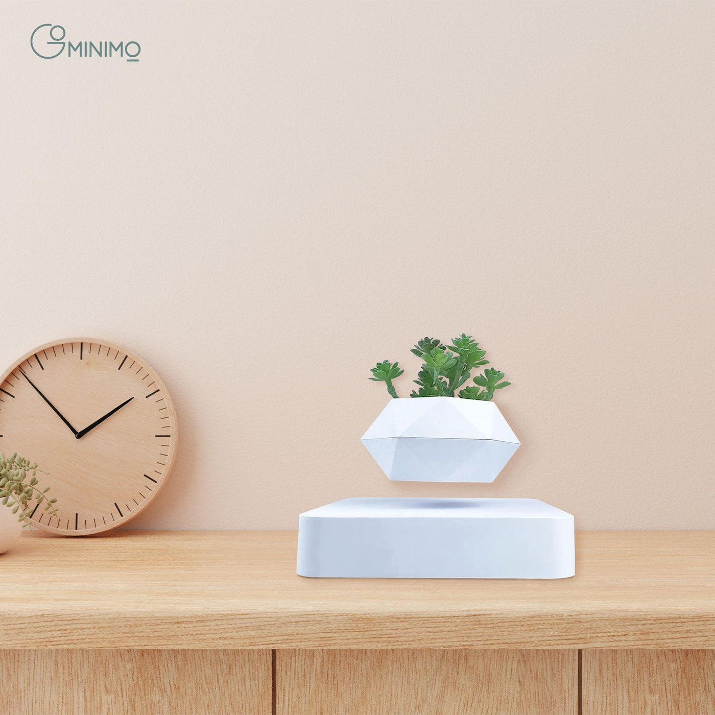 GOMINIMO Magnetic Levitating Plant Pot White