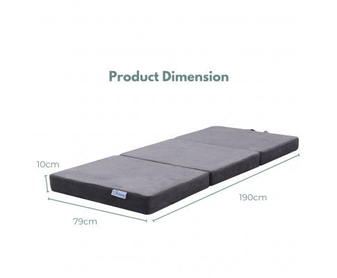 GOMINIMO 3 Fold Folding Mattress Single Light Grey GO-FM-101-EON