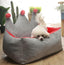 Floofi Pet Bed Crown Shape (L Grey Yellow)