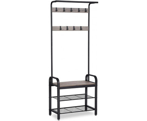 VASAGLE Coat Rack Stand Greige and Black HSR40MB