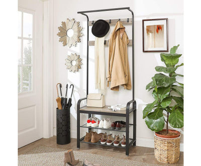 VASAGLE Coat Rack Stand Greige and Black HSR40MB