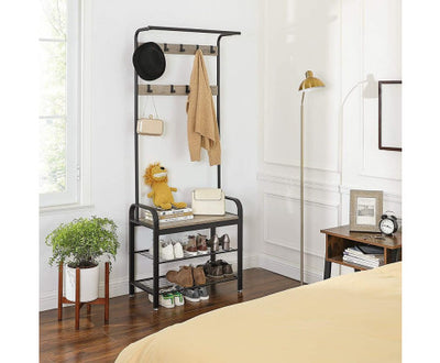 VASAGLE Coat Rack Stand Greige and Black HSR40MB