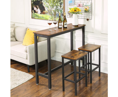 VASAGLE Bar Table 120cm Rustic Brown and Black LBT12X