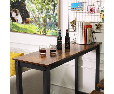 VASAGLE Bar Table 120cm Rustic Brown and Black LBT12X