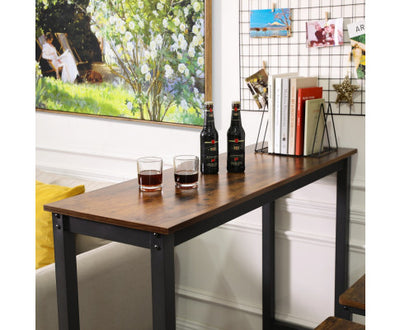 VASAGLE Bar Table 120cm Rustic Brown and Black LBT12X