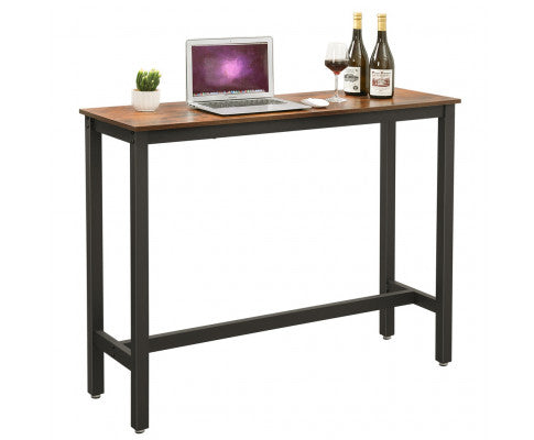 VASAGLE Bar Table 120cm Rustic Brown and Black LBT12X