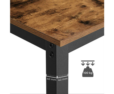 VASAGLE Bar Table Industrial Kitchen Table Dining Table With Solid Metal Frame for Cocktails Bar Party Cellar Restaurant Living Room Wood Look LBT91X