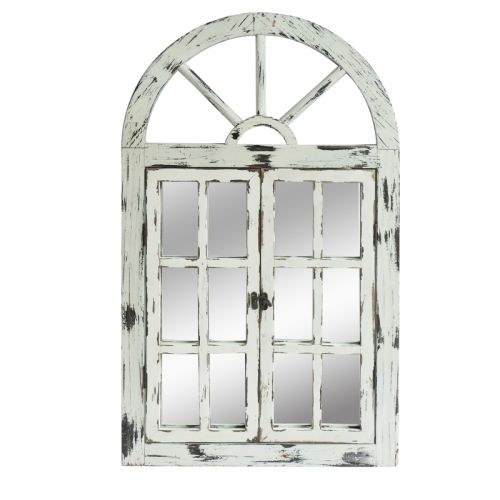 Rustic White Scarlett Window Mirror