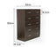 Sarantino Tallboy Dresser 6 Chest Of Drawers Cabinet 85 X 39.5 X 105 - Brown