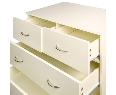 Sarantino Tallboy Dresser 6 Chest Of Drawers Cabinet 85 X 39.5 X 105 - White