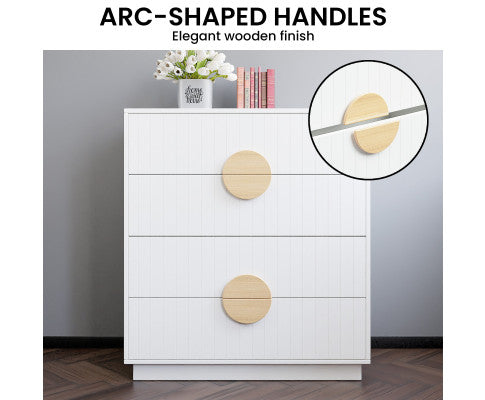 Sarantino Gail Chest Of Drawers Tallboy Dresser In White