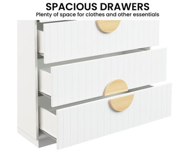 Sarantino Gail Chest Of Drawers Tallboy Dresser In White