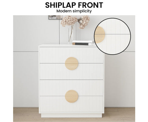 Sarantino Gail Chest Of Drawers Tallboy Dresser In White