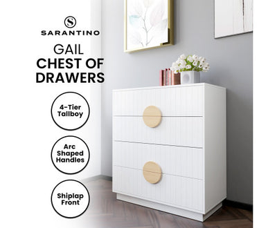 Sarantino Gail Chest Of Drawers Tallboy Dresser In White