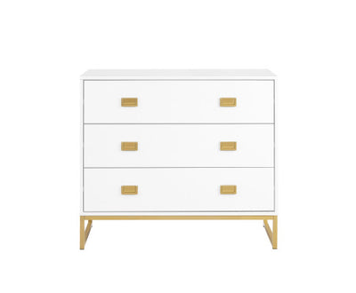 Sarantino Amara Chest Of Drawers Tallboy Dresser - White/gold