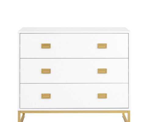 Sarantino Amara Chest Of Drawers Tallboy Dresser - White/gold