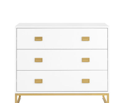 Sarantino Amara Chest Of Drawers Tallboy Dresser - White/gold