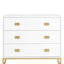 Sarantino Amara Chest Of Drawers Tallboy Dresser - White/gold