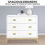 Sarantino Amara Chest Of Drawers Tallboy Dresser - White/gold
