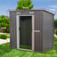 Wallaroo 4ft x 8ft Garden Shed with Base Flat Roof Outdoor Storage - Grey