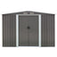 Wallaroo Garden Shed Spire Roof 6ft x 8ft Outdoor Storage Shelter - Grey