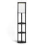 Sarantino Wood Etagere Floor Lamp in Tripod Shape 3 Wooden Shelves