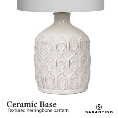 Sarantino Ceramic Table Lamp In Cream