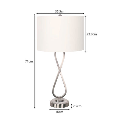 Sarantino Contemporary Table Lamp In Nickel Finish