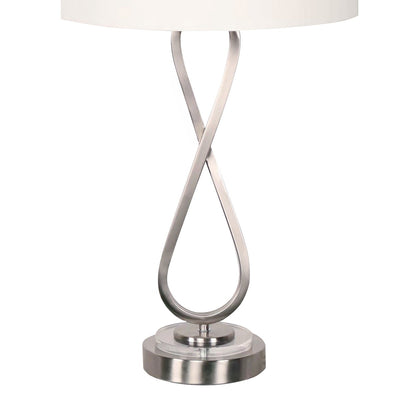 Sarantino Contemporary Table Lamp In Nickel Finish