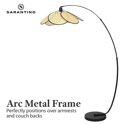 Sarantino Minimalist Synthetic Rattan Floor Lamp