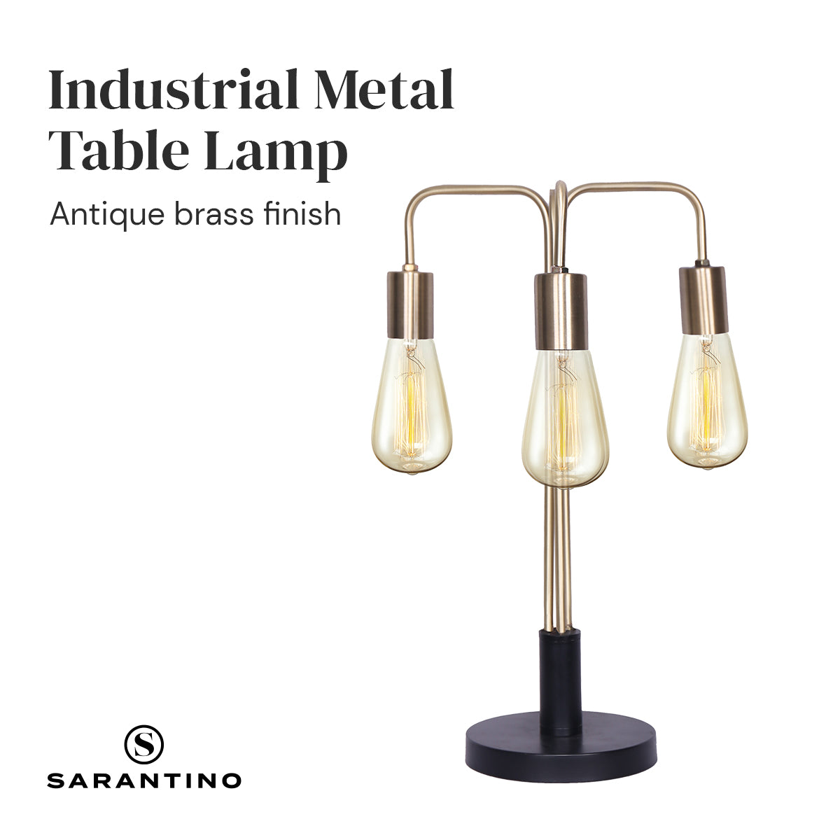 Sarantino Exposed Bulb Industrial Table Lamp