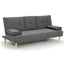 Sarantino Rochester Linen Fabric Sofa Bed Lounge Couch Futon Furniture Suite - Dark Grey