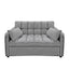 Sarantino Quincy 2-Seater Velvet Sofa Bed in Dark Grey with Wooden Frame and Tufted Design
