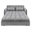 Sarantino Quincy 2-Seater Velvet Sofa Bed in Dark Grey with Wooden Frame and Tufted Design