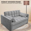 Sarantino Quincy 2-Seater Velvet Sofa Bed in Dark Grey with Wooden Frame and Tufted Design