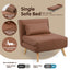 Sarantino Adjustable Chair Single Sofa Bed Faux Linen - Brown