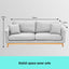 Sarantino 3 Seater Faux Velvet Sofa Bed Couch Furniture Light Grey