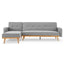 Sarantino 3-Seater Corner Sofa Bed with Chaise Lounge - Light Grey