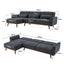 Sarantino Faux Velvet Sofa Bed Couch Lounge Chaise Cushions Dark Grey