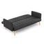 Sarantino 3 Seater Modular Linen Fabric Sofa Bed Couch - Black